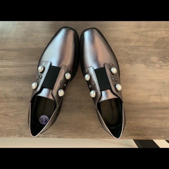Karl Langerfeld Paris Metallic Platform Loafer - Picture 2 of 4
